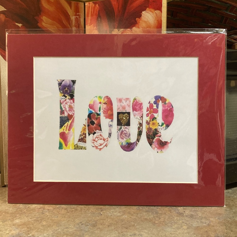 “Love” Collage Craft Print. Size 11”x14”